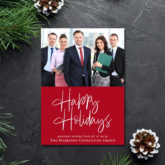 Cartes Pour Fêtes Annuelles Logo d'entreprise photo Noël d'entreprise (Spread the joy of the season and strengthen business relationships with our elegant holiday card)