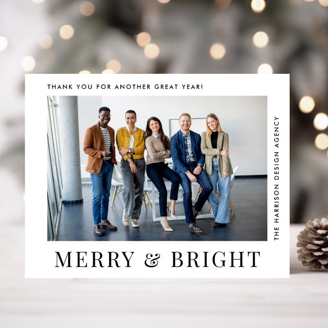 Cartes Pour Fêtes Annuelles Logo d'entreprise QR Code Photo d'entreprise Noël  (Spread the joy of the season and strengthen business relationships with our photo holiday card)