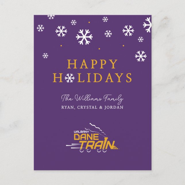 Cartes Pour Fêtes Annuelles Logo du UAlbany Dane Train (Devant)