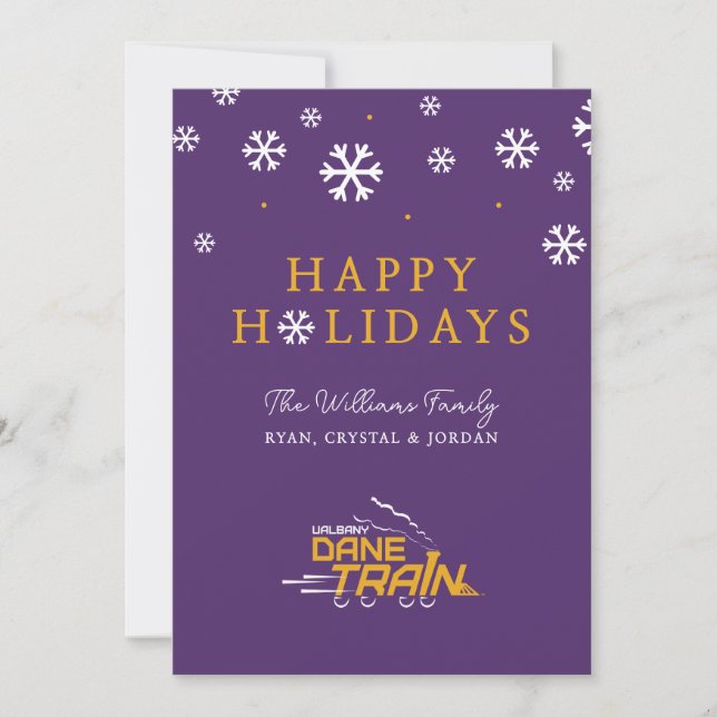 Cartes Pour Fêtes Annuelles Logo du UAlbany Dane Train (Devant)