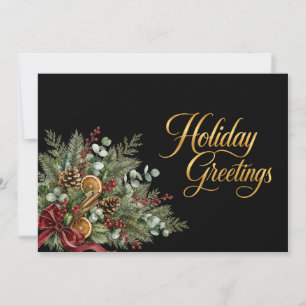 Cartes Pour Fêtes Annuelles Logo entreprise botanique hivernale aquarelle noir