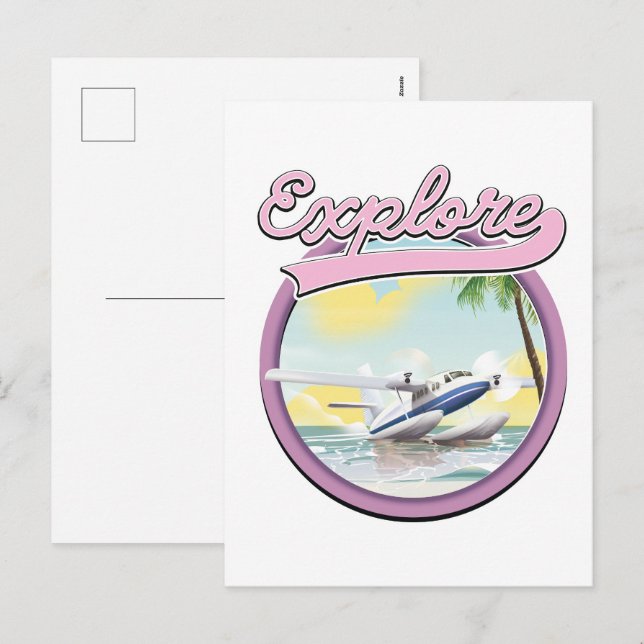 Cartes Pour Fêtes Annuelles Logo Explore travel (Devant / Derrière)
