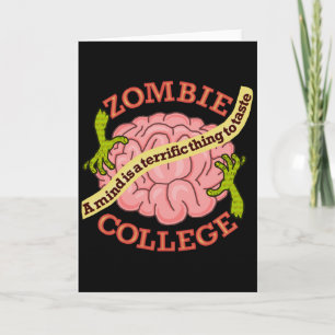 Cartes Pour Fêtes Annuelles Logo Funny Zombie College