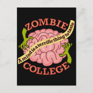 Cartes Pour Fêtes Annuelles Logo Funny Zombie College