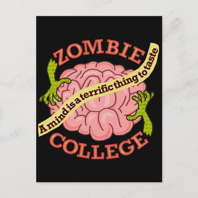 Cartes Pour Fêtes Annuelles Logo Funny Zombie College (Devant)