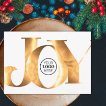 Logo minimaliste d'affaires Joie Or Joyeuses Fêtes