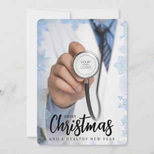 Cartes Pour Fêtes Annuelles Logo personnalisé Joyeux Noël Stethoscope Médicale