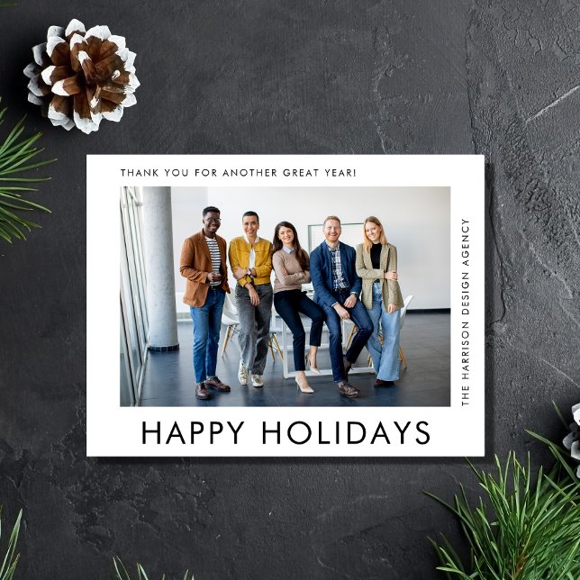 Cartes Pour Fêtes Annuelles Logo photo d'entreprise QR Code Entreprise Noël (Spread the joy of the season and strengthen business relationships with our photo holiday card)