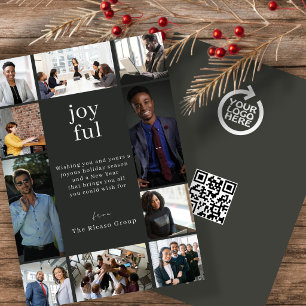 Cartes Pour Fêtes Annuelles Logo QR Entreprise Noël Personnalisé 10 Photos
