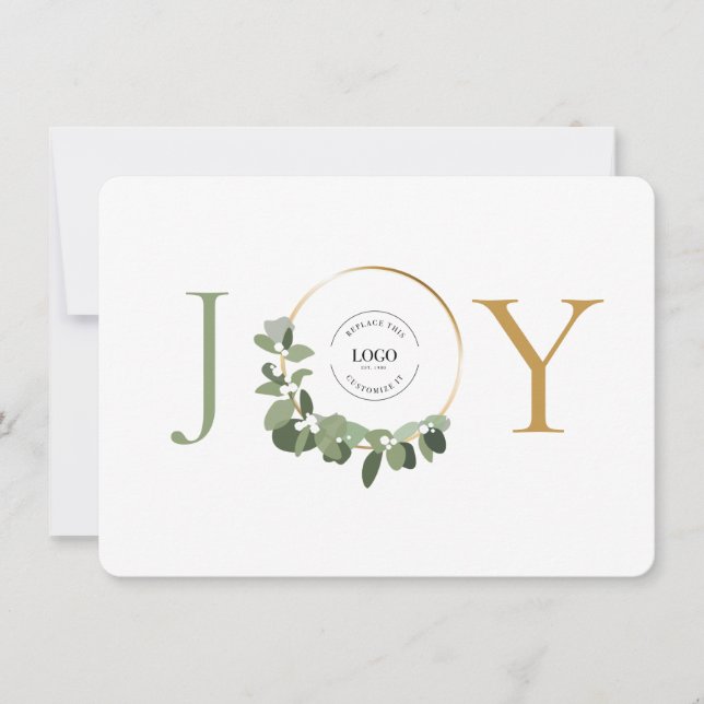 Cartes Pour Fêtes Annuelles Logo simple en Wreath moderne personnalisé (Devant)