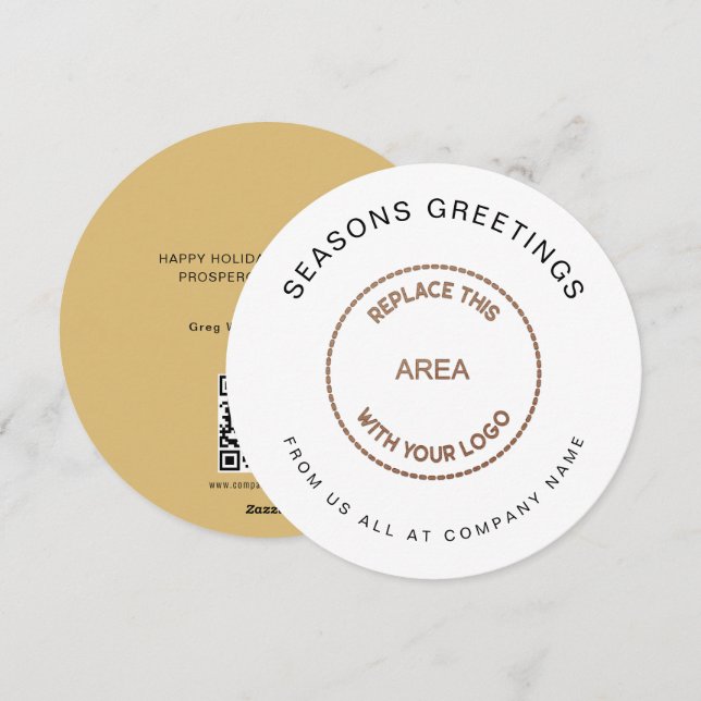 Cartes Pour Fêtes Annuelles Logo Simple Entreprise QR Code Noël (Devant / Derrière)