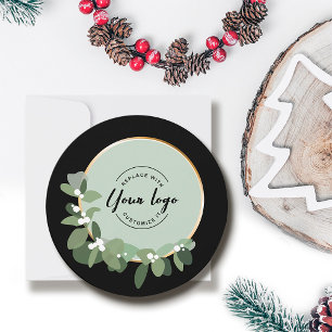 Cartes Pour Fêtes Annuelles Logo sur mesure de la couronne verte de vacances 2