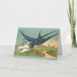 Cartes Pour Fêtes Annuelles L'oiseau bleu livre Valentine vintage,