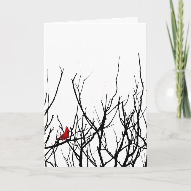 Cartes Pour Fêtes Annuelles L'oiseau rouge par Leslie Peppers (Devant)