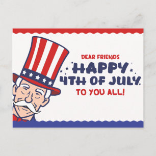 Cartes Pour Fêtes Annuelles L'oncle Sam Fête du 4 juillet patriotique