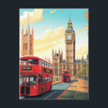 Cartes Pour Fêtes Annuelles London Travel Postcard Art, London Travel Art, Ang<br><div class="desc">London Travel Postcard Art,  London Travel Art,  Angleterre Postcard,  Big Ben Travel Postcard Art,  Angleterre Travel Art</div>