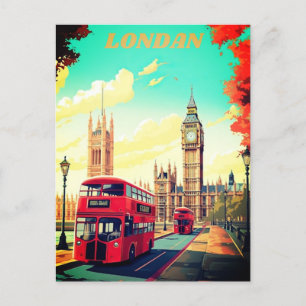 Cartes Pour Fêtes Annuelles London Travel Postcard Art, London Travel Art, Ang