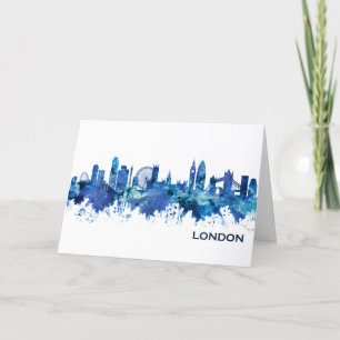 Cartes Pour Fêtes Annuelles Londres Angleterre Skyline Blue
