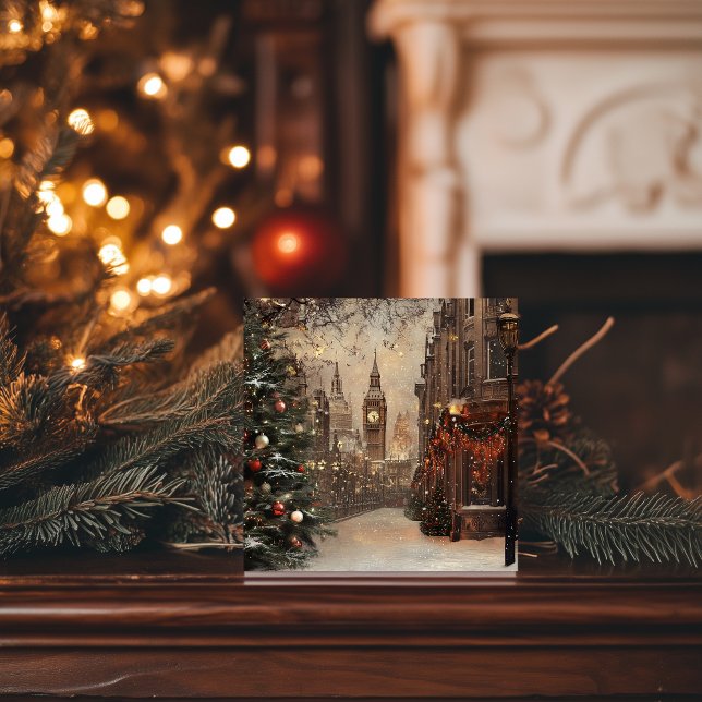 Cartes Pour Fêtes Annuelles Londres victorien Noël d'hiver (Créateur téléchargé)