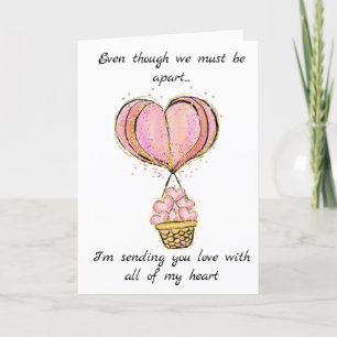 Cartes Pour Fêtes Annuelles Long Distance Love Hot Air Balloon Valentine's Day