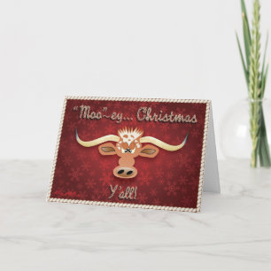Cartes Pour Fêtes Annuelles Longhorn bœuf comique