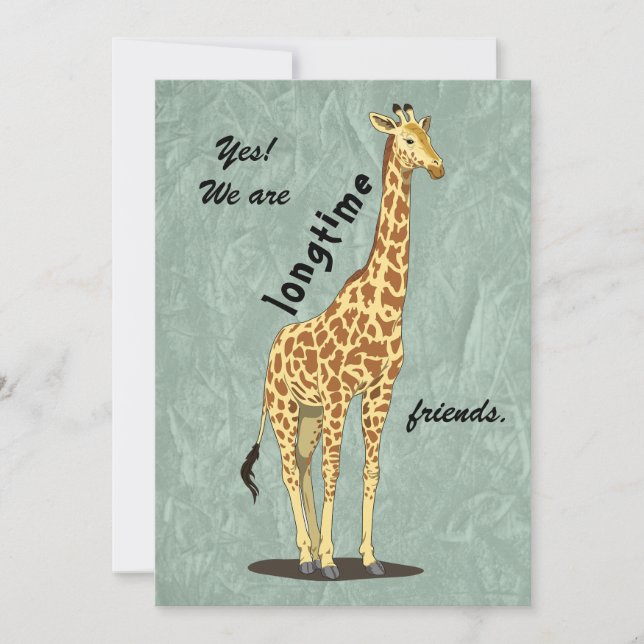Cartes Pour Fêtes Annuelles Longtime friends - with Giraffe image (Devant)
