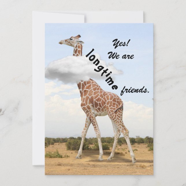 Cartes Pour Fêtes Annuelles Longtime friends - with Giraffe photo (Devant)