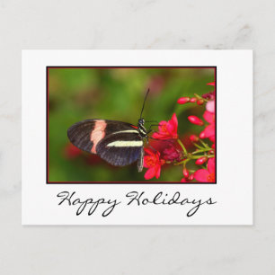 Cartes Pour Fêtes Annuelles Longue aile et fleurs Joyeuses Fêtes