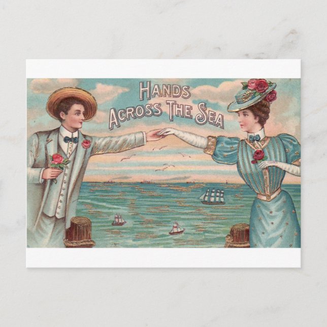 Cartes Pour Fêtes Annuelles Longue distance victorienne Romance Saint-Valentin (Devant)