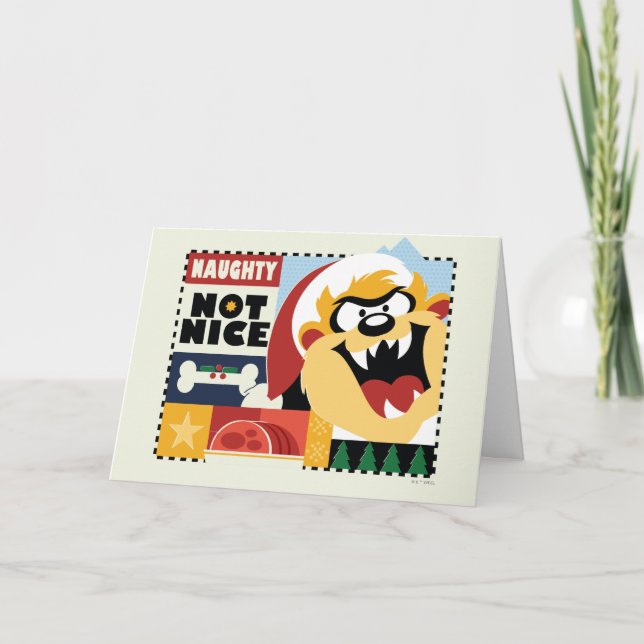 Cartes Pour Fêtes Annuelles LOONEY TUNES™ TAZ™ Naughty Not Nice (Devant)