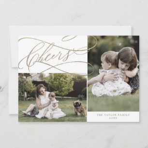 Cartes Pour Fêtes Annuelles L'Or Romantique Bravo 3 Photo Année En Revue