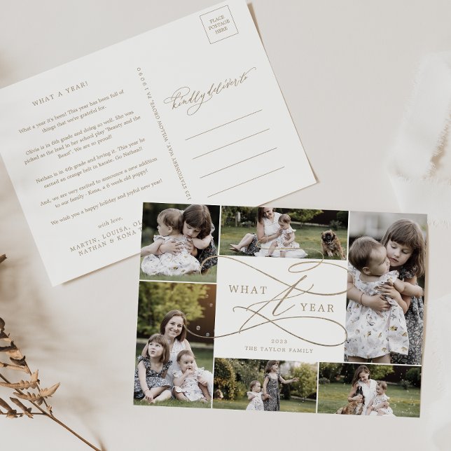 Cartes Pour Fêtes Annuelles L'or romantique Quel an 6 année photo année d'exam (Créateur téléchargé)