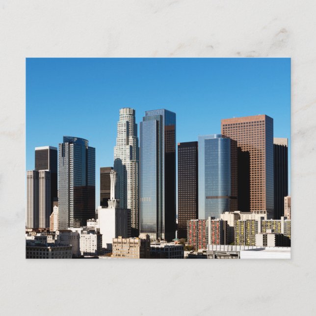 Cartes Pour Fêtes Annuelles Los Angeles Skyline Downtown (Devant)
