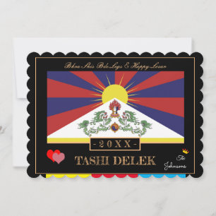 Cartes Pour Fêtes Annuelles Losar Tibétain & Tashi Delek - Nouvel An /drapeau 