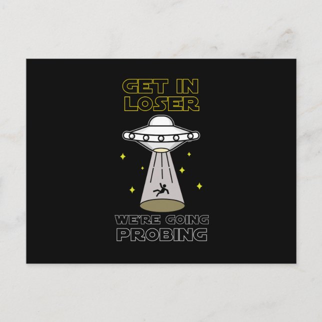 Cartes Pour Fêtes Annuelles Loser On va faire des recherches sur les OVNI Sci- (Devant)