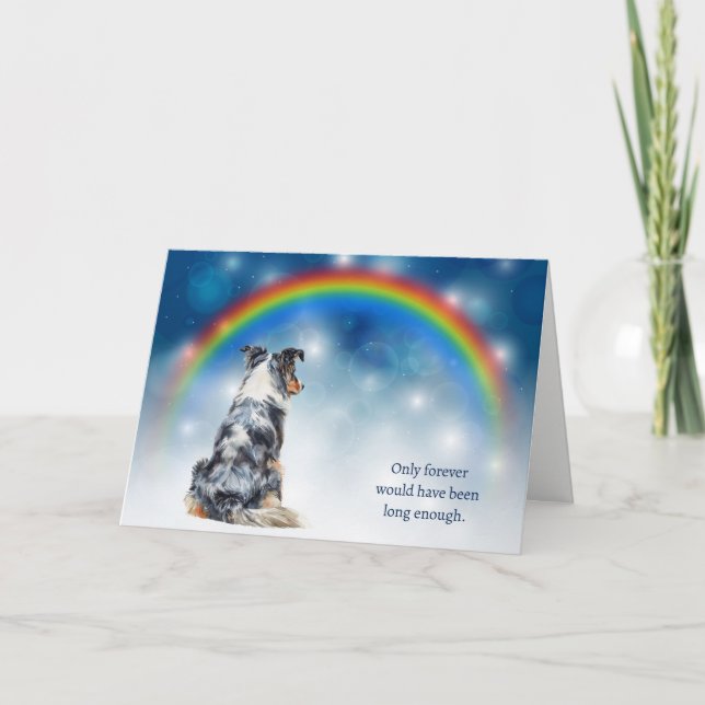 Cartes Pour Fêtes Annuelles Loss of Australian Shepherd Night Lights Sympathy (Devant)