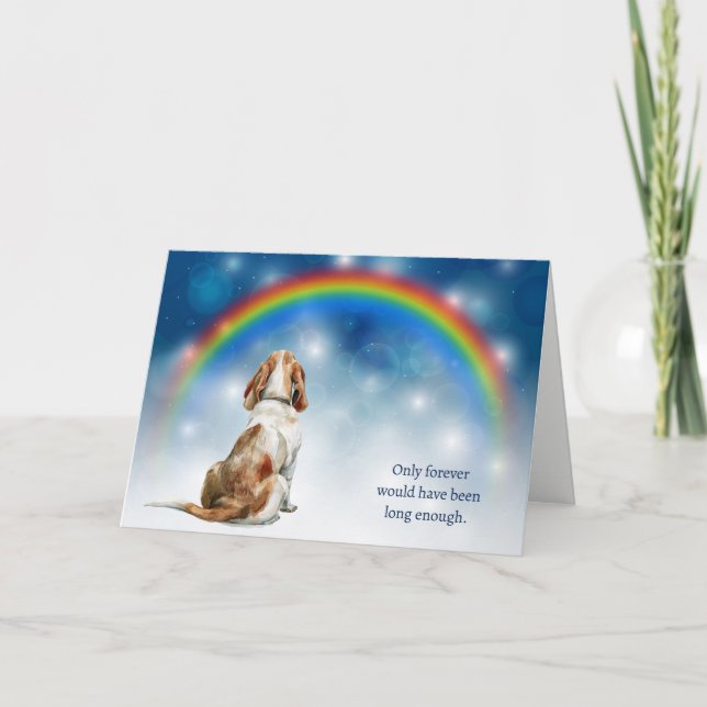 Cartes Pour Fêtes Annuelles Loss of Basset Hound Dog Night Rainbow Sympathy (Devant)