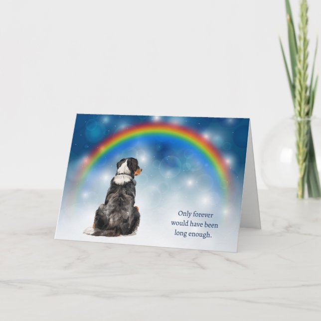 Cartes Pour Fêtes Annuelles Loss of Bernese Mountain Dog Night Sky Sympathy (Devant)