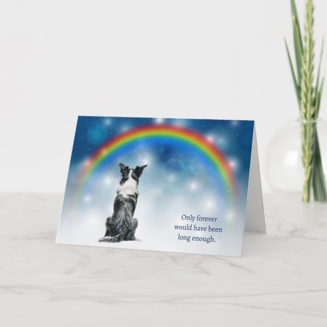 Cartes Pour Fêtes Annuelles Loss of Border Collie Dog Night Lights Sympathy (Devant)