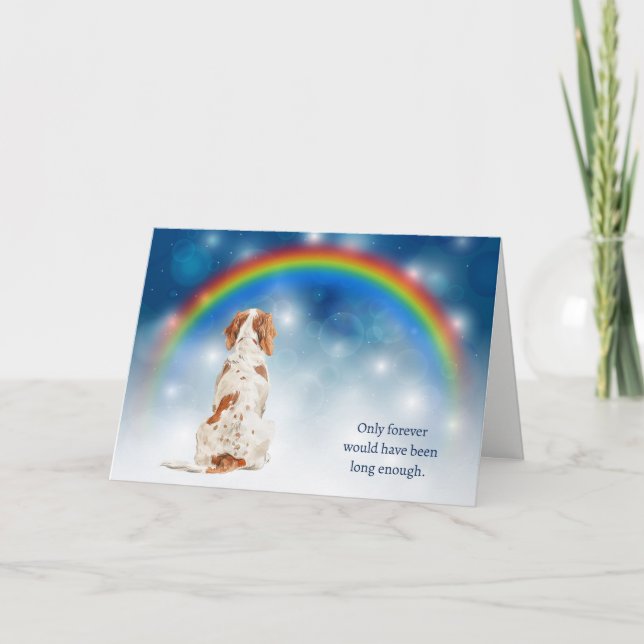 Cartes Pour Fêtes Annuelles Loss of Brittany Dog Night Lights Sympathy (Devant)