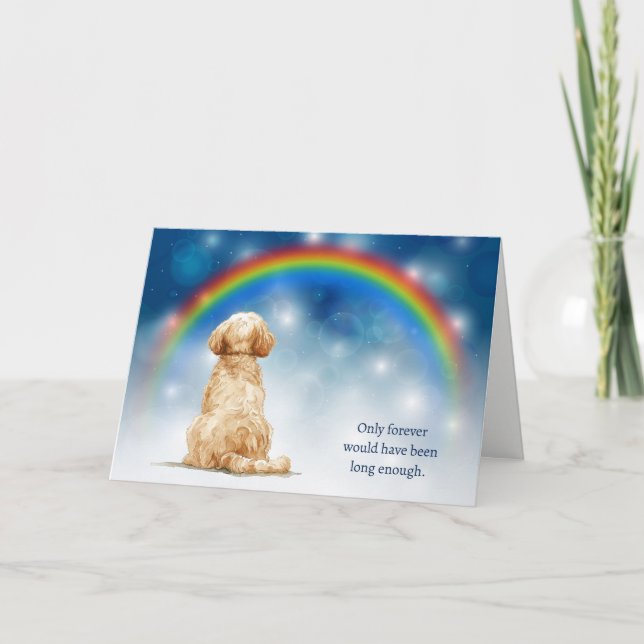 Cartes Pour Fêtes Annuelles Loss of Cockapoo Night Lights Rainbow Sympathy (Devant)