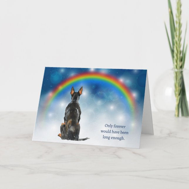 Cartes Pour Fêtes Annuelles Loss of Doberman Pinscher Night Lights Sympathy (Devant)