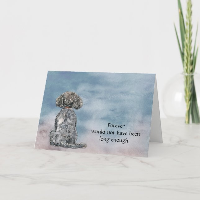 Cartes Pour Fêtes Annuelles Loss of Gray Black Poodle Condolence Sympathy Card (Devant)