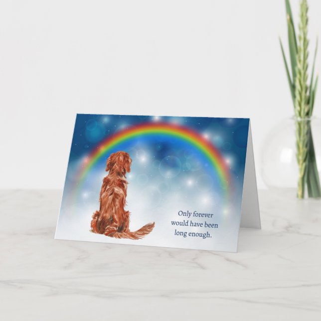 Cartes Pour Fêtes Annuelles Loss of Irish Setter Dog Night Lights Sympathy (Devant)