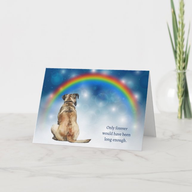 Cartes Pour Fêtes Annuelles Loss of Mastiff Dog Night Lights Sympathy (Devant)
