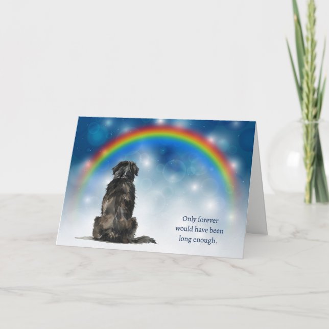Cartes Pour Fêtes Annuelles Loss of Newfoundland Dog Night Lights Sympathy (Devant)