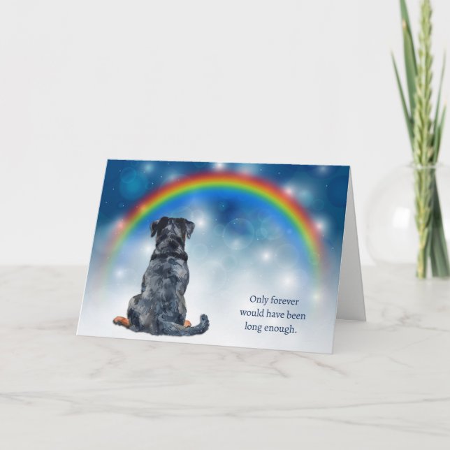 Cartes Pour Fêtes Annuelles Loss of Rottweiler Dog Night Lights Sympathy (Devant)