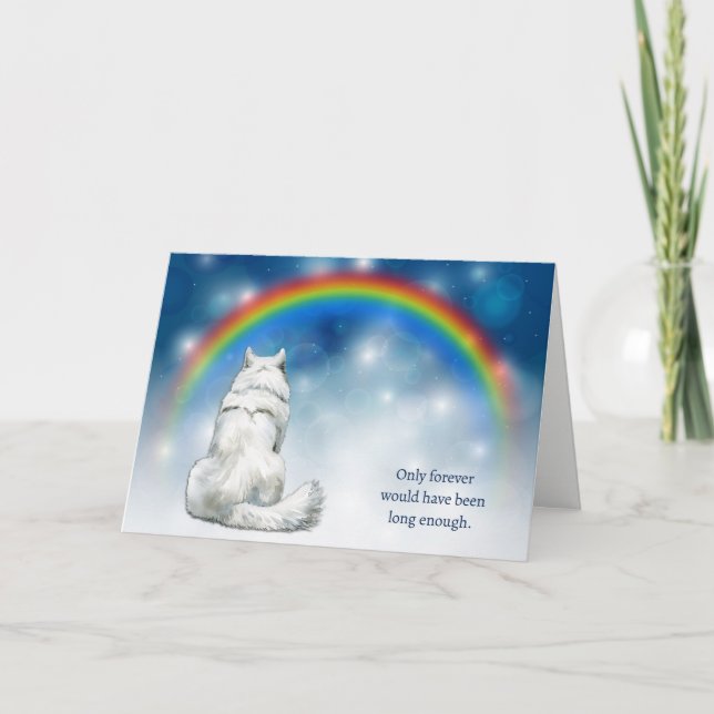 Cartes Pour Fêtes Annuelles Loss of Samoyed Dog Night Lights Sympathy (Devant)