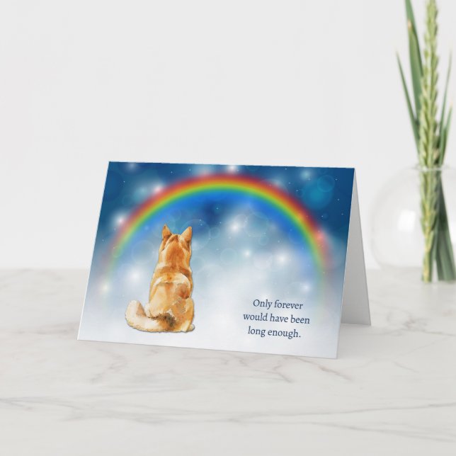 Cartes Pour Fêtes Annuelles Loss of Shiba Inu Dog Night Lights Sympathy (Devant)