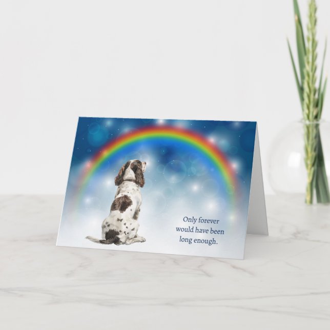 Cartes Pour Fêtes Annuelles Loss of Springer Spaniel Dog Night Lights Sympathy (Devant)